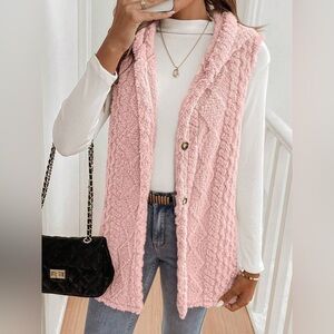 Cozy Sherpa Fleece Hooded Vest Coat